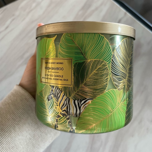 BATH & BODY WORKS FRESH BAMBOO 3 WICK CANDLE 14.5 OZ - Picture 4 of 10